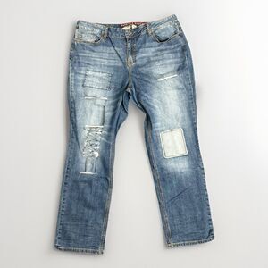 Standards & Practices S & P Jeans Women's Sz 22 Blue Distressed Patches Stretch